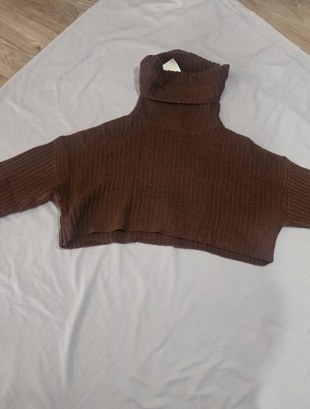 Forever 21 Brown Cropped Turtleneck Sweater